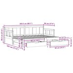 vidaXL Lit de jour avec gigogne et tiroirs sans matelas blanc 90x200cm