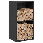vidaXL Portant de bois chauffage noir 40x30x75 cm