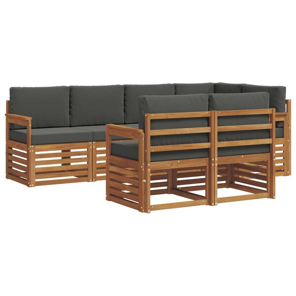 vidaXL Ensemble de canapé d'angle 7 Pièces Naturel et Anthracite