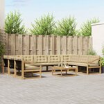 vidaXL Ensemble de canapés d'extérieur 10 Pièces Blanc et Beige