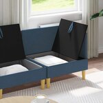 vidaXL Canapé modulaire avec rangement 4 Pièces Bleu Tissu