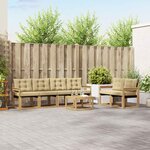 vidaXL Ensemble de canapés d'extérieur 7 Pièces Blanc et Beige