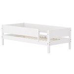Flexa WHITE Banquette-lit 90 x 200 cm avec dossier et barriere avant pleine Blanc