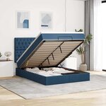 VidaXL Cadre de lit ottoman avec matelas bleu 140x200 cm tissu