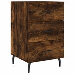 vidaXL Table de chevet chêne fumé 40x40x66 cm bois d'ingénierie