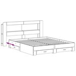 vidaXL Cadre de lit avec rangement Gris béton 200 x 200 cm