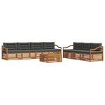 vidaXL Ensemble de canapés d'extérieur 8 pc Naturel et Anthracite