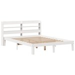 vidaXL Cadre de lit et tête de lit blanc 140x190 cm bois de pin massif