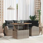 vidaXL Ensemble de canapé de jardin 5 Pièces Gris 100 x 55 x 73 cm