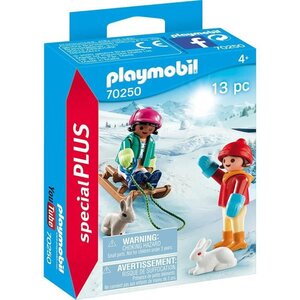 Playmobil - 70250 - enfants avec luge