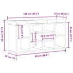 Banc de rangement vidaXL Chêne noir 100x30x48 cm Bois d'ingénierie