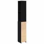 Meuble de salle de bain vidaXL Noir Chêne 25x25x170 cm en bois d'ingénierie