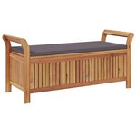 vidaXL Banc de rangement de jardin avec coussin 126 cm Bois d'acacia