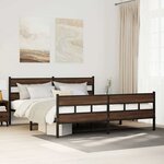 vidaXL Cadre de lit en métal sans matelas chêne marron 200x200 cm