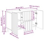 vidaXL Buffet Blanc 89 x 34 5 x 62 cm Bois d'ingénierie