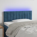 vidaXL Tête de lit à LED Bleu foncé 100x5x78/88 cm Velours