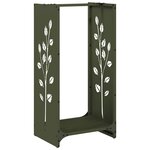 vidaXL Portant de bois chauffage vert olive 40x30x80 cm