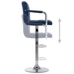vidaXL Chaises de bar lot de 2 bleu tissu