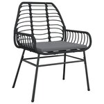 vidaXL Chaises de jardin lot de 2 avec coussins noir résine tressée
