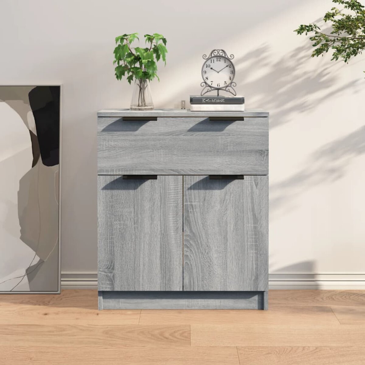 vidaXL Buffet Armoire de Rangement Meuble de Rangement Armoire Latérale Salle de Séjour Salon Intérieur Sonoma Gris 102x35x70 cm Bois d'Ingénierie