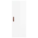 vidaXL Buffet haut Blanc brillant 34 5x34x180 cm Bois d'ingénierie