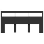 vidaXL Armoire tête de lit avec LED noir 200x17x102 cm