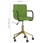 vidaXL Chaise pivotante de salle à manger Vert clair Velours