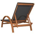 vidaXL Chaise longue avec coussin gris textilène/bois massif peuplier