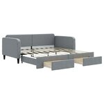 vidaXL Lit de jour avec lit gigogne et tiroirs 100x190 cm tissu