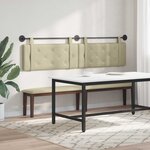 vidaXL Tête de lit suspendue Crème Simili cuir