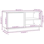 vidaXL Meuble TV Noir 80x35x40 5 cm Bois de pin massif