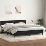 vidaXL Sommier à lattes de lit avec matelas noir 180x210 cm velours