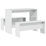 vidaXL Ensemble table à manger et bancs 3 Pièces bois d'ingénierie