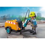 PLAYMOBIL 71752 - Action Heroes Ouvrier avec marteau-piqueur et signalisation