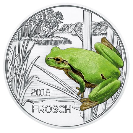 Pièce de monnaie 3 euro Autriche 2018 – Grenouille