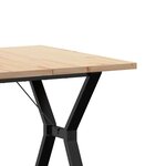 vidaXL Table à manger cadre en Y 80x80x75 5cm bois de pin massif acier