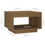 vidaXL Table basse marron miel 50x50x33 5 cm bois de pin massif