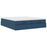 VidaXL Cadre de lit ottoman avec matelas bleu 200x200cm tissu