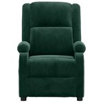 vidaXL Fauteuil électrique de massage Vert foncé velours