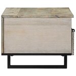 vidaXL Table basse Blanc  Noir 80 x 54 x 40 cm bois de manguier massif