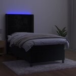 vidaXL Sommier à lattes de lit matelas et LED Noir 100x200 cm Velours