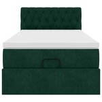 vidaXL Cadre de lit ottoman avec matelas vert foncé 90x200 cm velours