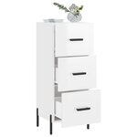vidaXL Buffet Blanc brillant 34 5x34x90 cm Bois d'ingénierie