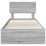 vidaXL Cadre de lit Gris Sonoma 90 x 190 cm Bois d'ingénierie