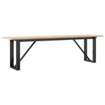 vidaXL Table basse cadre en O 160x40x45 cm bois de pin massif et fonte