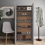 vidaXL Armoire à chaussures Sonoma gris 80x35 5x180 cm Bois ingénierie