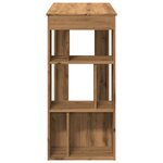 vidaXL Table de bar avec étagères chêne artisanal bois d'ingénierie