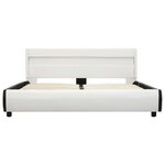 vidaXL Cadre de lit avec LED Blanc Similicuir 140x200 cm