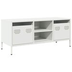 vidaXL Meuble TV blanc 101 5x39x43 5 cm acier laminé à froid