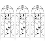 vidaXL Supports pour plantes grimpantes 3 Pièces Noir 40x100 cm Fer